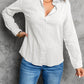 Textured Button Front Curved Hem Shirt