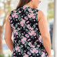 Plus Size Floral Tie Neck Tank