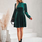 Long Flounce Sleeve A-Line Dress