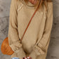 Exposed Seam Slit Tunic Sweater