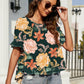 Floral Ruffled Flounce Sleeve Blouse