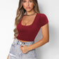 Square Neck Cropped T-Shirt