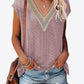 Eyelet Contrast V-Neck Tee