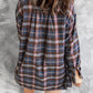 Plaid Slit High-Low Shirt with Pockets