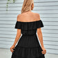 Ruffled Off-Shoulder Tied Dress