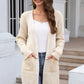 Open Front Dropped Shoulder Pocket Longline Cardigan