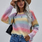 Gradient Stripes Rib-Knit Sweater