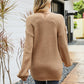 Rib-Knit V-Neck Tunic Sweater