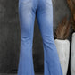 Button Fly Distressed Knee Raw Hem Jeans
