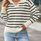 Striped Collared Neck Knit Top