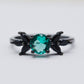 Natural Paraiba Blue Zircon Leaf Ring