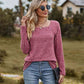Full Size Ribbed Square Neck Long Sleeve T-Shirt