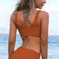 Crisscross Drawstring Detail Bikini Set