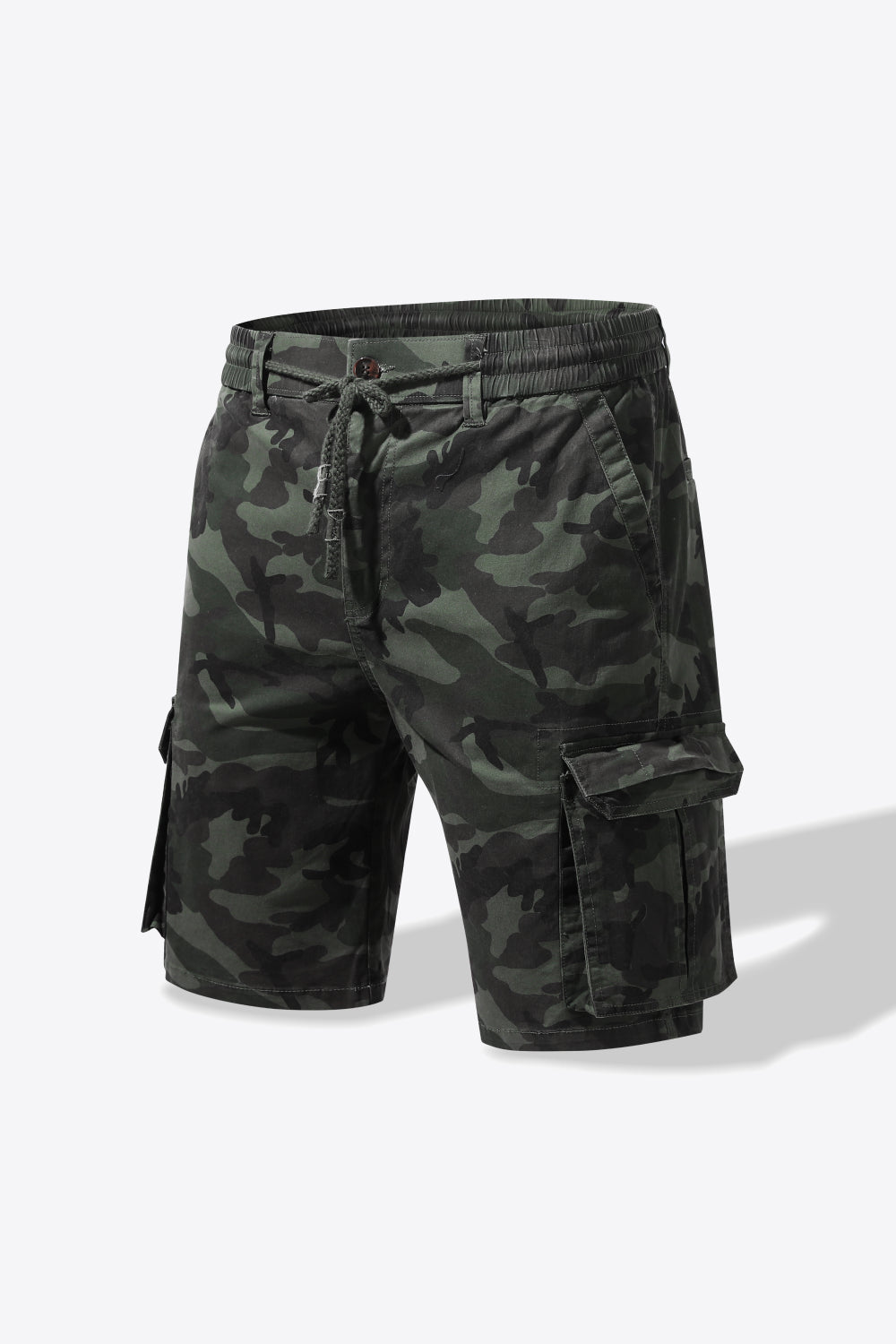 Camouflage Drawstring Waist Cargo Shorts