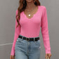 V-Neck Ribbed Knit Top
