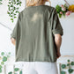 Distressed Asymmetric Hem Cropped Tee Shirt