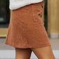 Buttoned Corduroy Mini Skirt