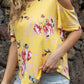 Floral Cold-Shoulder Round Neck Top