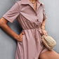 Button Down Collared Neck Romper