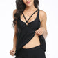 Ring Detail Strappy Neck Tankini Set