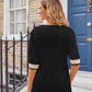Printed Contrast V-Neck Tee
