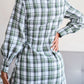 Plaid Button Down Tie Front Shirt Dress