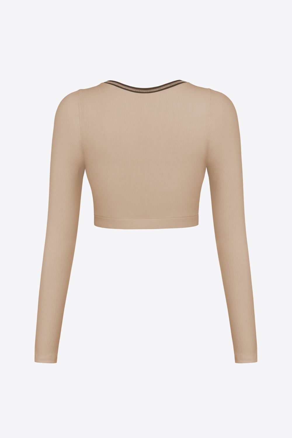 Contrast Trim Ribbed Cropped Top