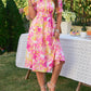 Floral Frill Trim Square Neck Dress