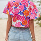 Floral V-Neck Flutter Sleeve Blouse