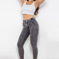 Buttoned Skinny Long Jeans