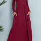 Long Sleeve Round Neck Maxi Dress with Pockets