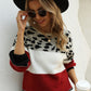 Animal Print Color Block Sweater