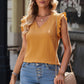 Ruffle Shoulder V-Neck Top