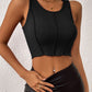 Exposed Seam Scoop Neck Cropped Tank