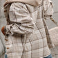 Plus Size Plaid Button Up Hooded Jacket