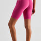 High-Rise Wide Waistband Biker Shorts with Pockets