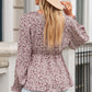 Floral Deep V Tied Peplum Top