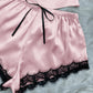 Lace Trim Cami, Shorts, Eye Mask, Scrunchie, and Bag Pajama Set