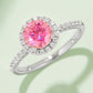 1 Carat Moissanite 925 Sterling Silver Halo Ring