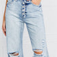 Kancan Button Fly Distressed Raw Hem Straight leg Jeans