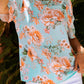 Summer Lover Floral Puff Sleeve Round Neck Blouse
