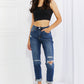 Vervet by Flying Monkey Full Size Distressed Cropped Jeans with Pockets