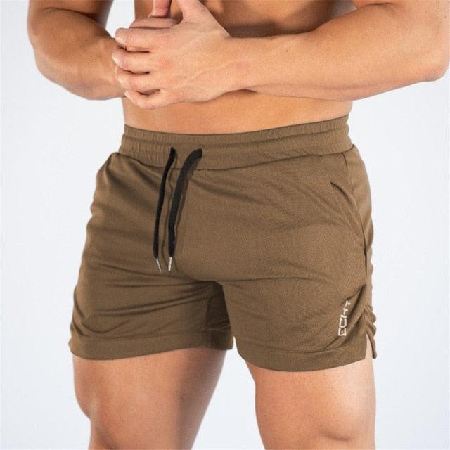 Men Fitness Bodybuilding Shorts - Summer Gyms Workout Male Breathable Sportswear Jogger Beach Short Pants (TG3)