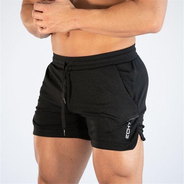 Men Fitness Bodybuilding Shorts - Summer Gyms Workout Male Breathable Sportswear Jogger Beach Short Pants (TG3)
