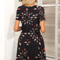 Printed Short Sleeve Surplice Neck Dress