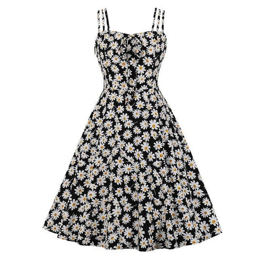 Amazing Autumn Fashion Cute Daisy Floral Print Women Spaghetti Strap Summer Vacation Dress 2u30
