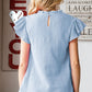 Textured Butterfly Sleeve Blouse