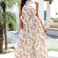 Floral Halter Neck Belted Maxi Dress