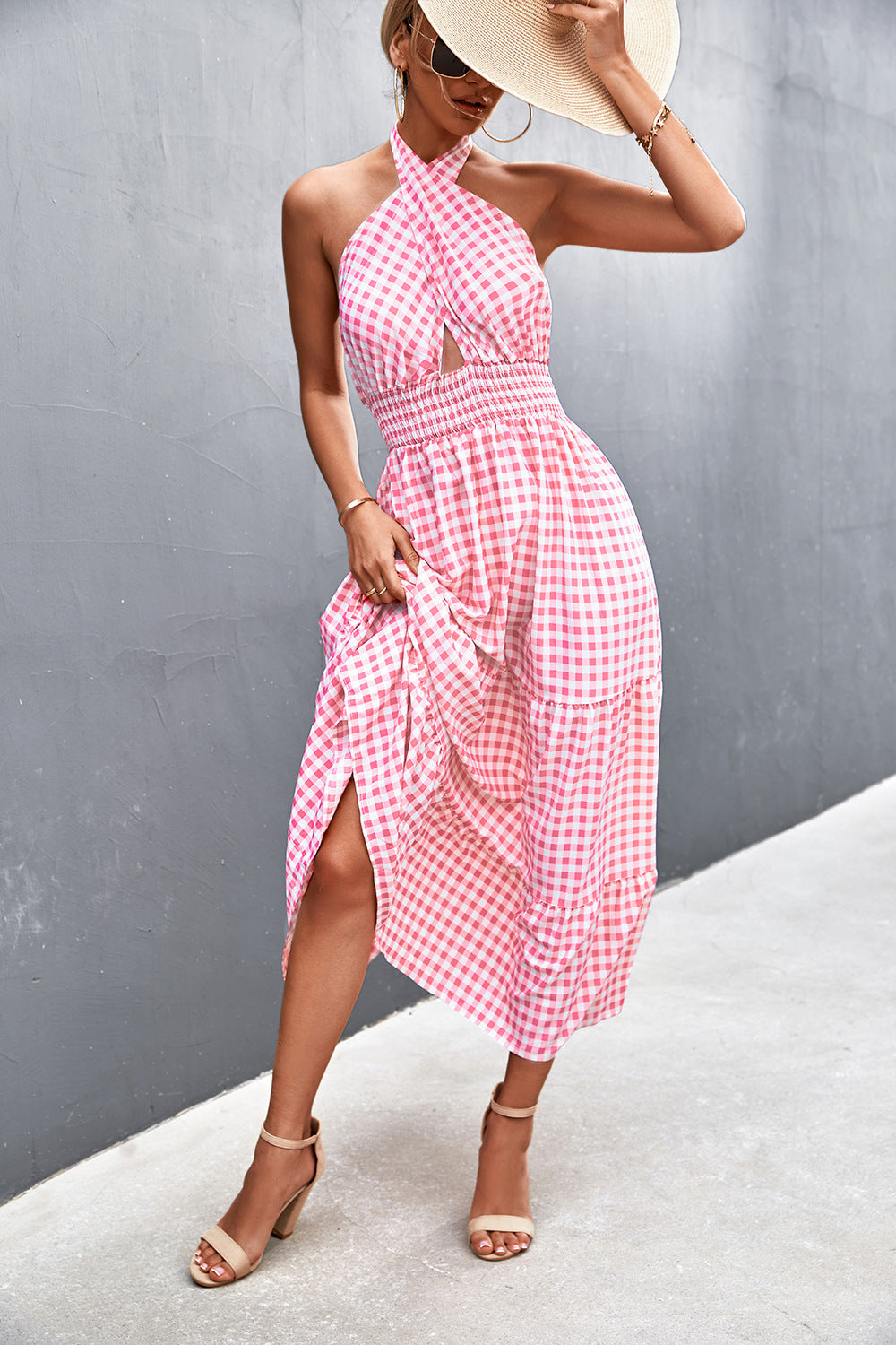 Someday Soon Printed Halter Dress