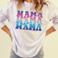 MAMA Gradient Graphic Dropped Shoulder Sweatshirt